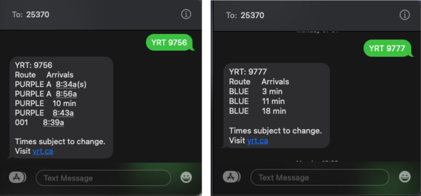 image of SMS screenshot