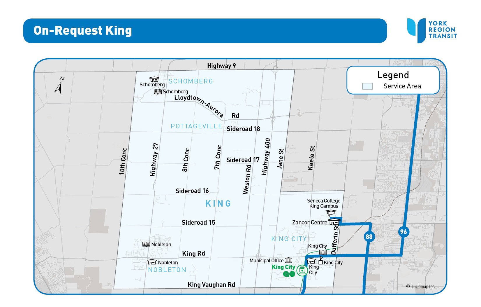 On-Request King Service Area Map