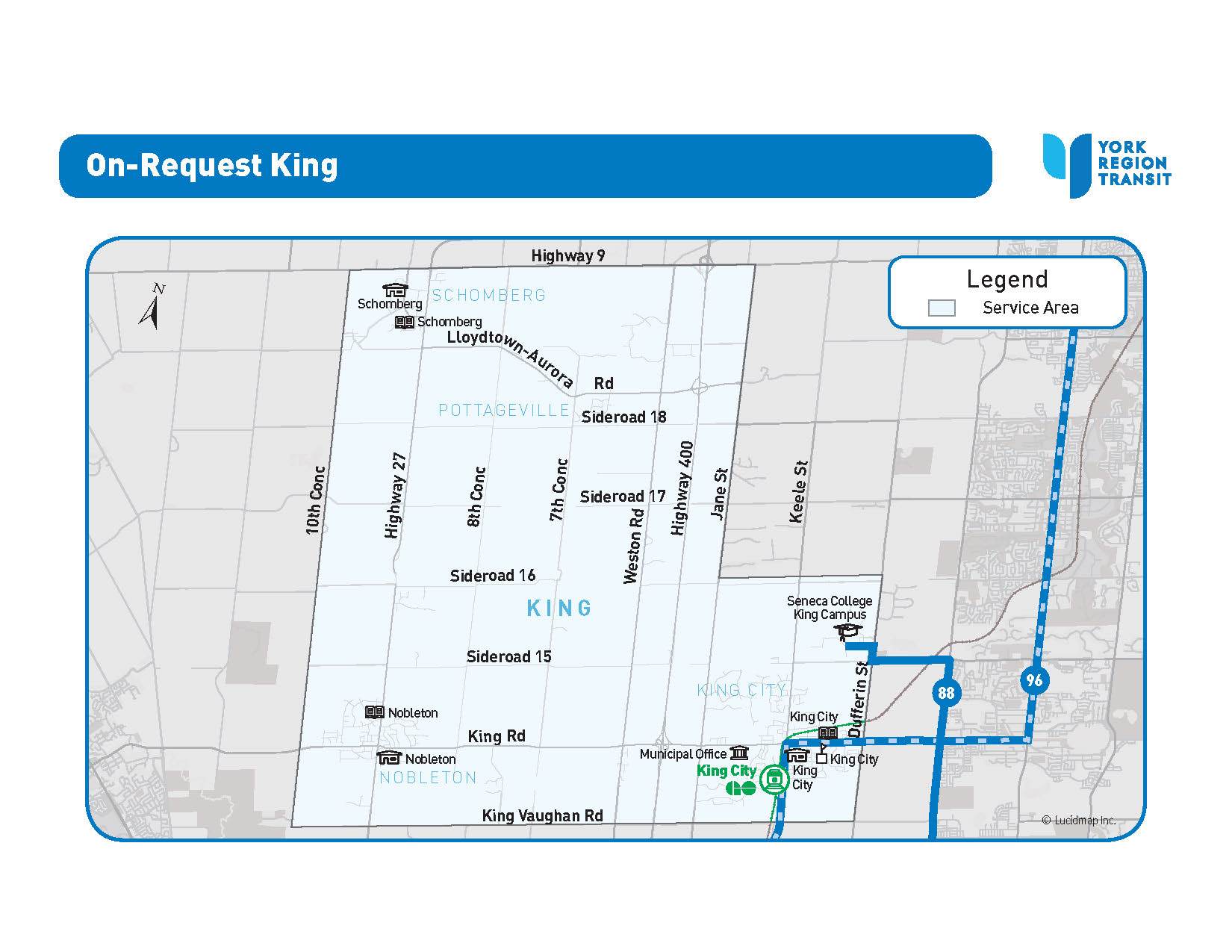 On-Request King Service Area Map